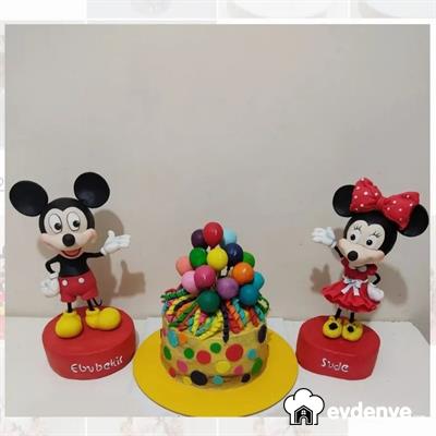 Mickey Mouse And Minnie Mouse Cake - Miki Ve Mini Pasta