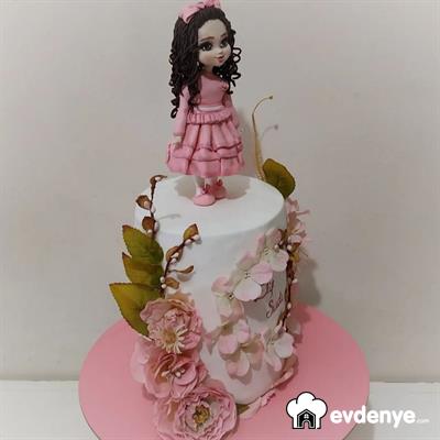 Çiçekli Kız Pastası - Kız Çocuk Doğumgünü Pastası