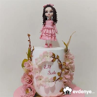 Çiçekli Kız Pastası - Kız Çocuk Doğumgünü Pastası