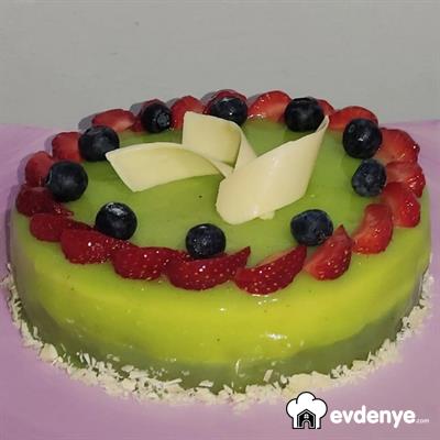 Orman Meyveli Parlak Ayna Soslu Beyaz Çikolatalı Mus Pasta - Mirror Glaze Cake